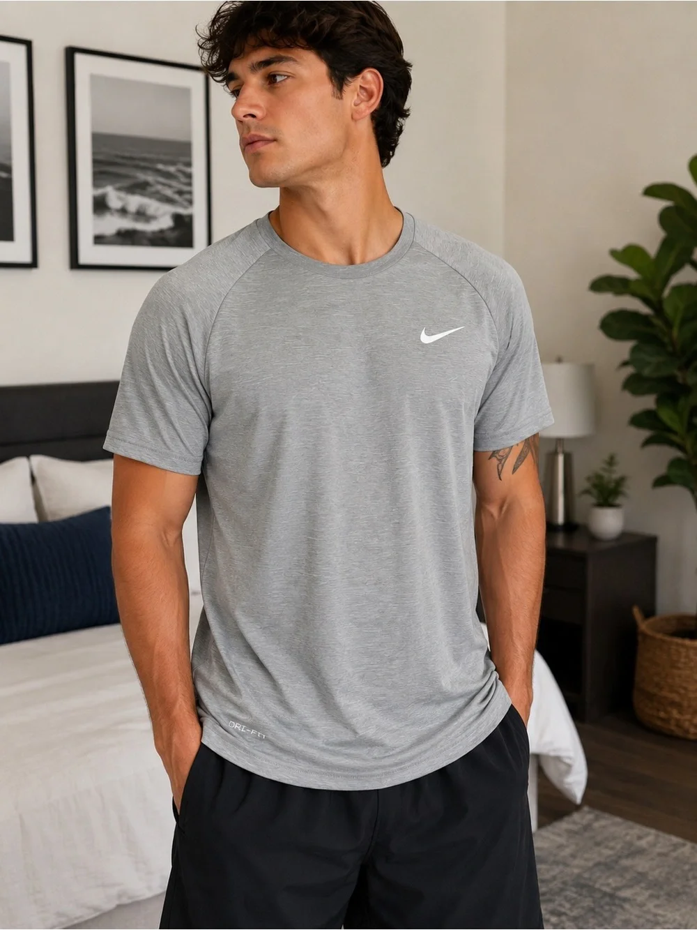 NWT Nike Gray Short-Sleeve Athletic Crew Tee Size Large